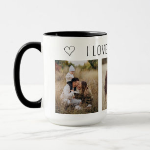 I Love My Family Photo Collage Mug
