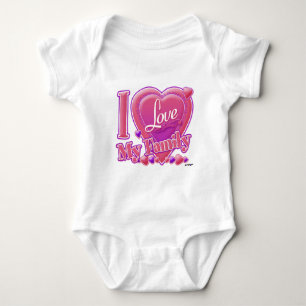 I Love My Family pink/purple - heart Baby Bodysuit