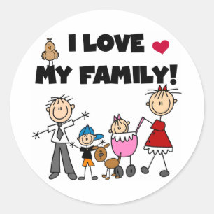 I Love My Family Tshirts and Gifts Classic Round Sticker