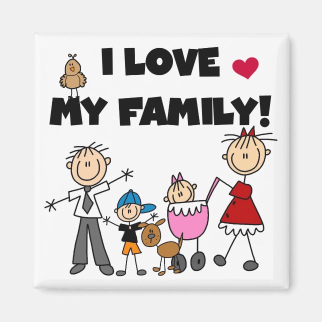 I Love My Family Tshirts and Gifts Magnet (Front)