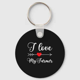I Love My Farmer Quote Farmer's Wife Girlfriend Hu Key Ring