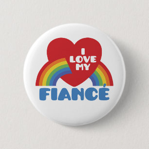 I Love My Fiance 6 Cm Round Badge