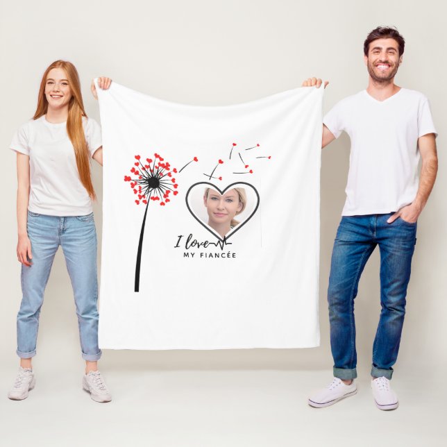 I Love My fiancée - Personalised Best Friend Cute Fleece Blanket (In Situ)
