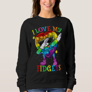 I Love My Fidgets Heart Dabbing Fidget Toy Kids Gi Sweatshirt