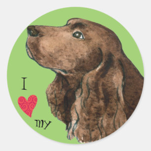 I Love my Field Spaniel Classic Round Sticker