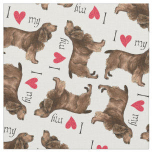 I Love my Field Spaniel Fabric