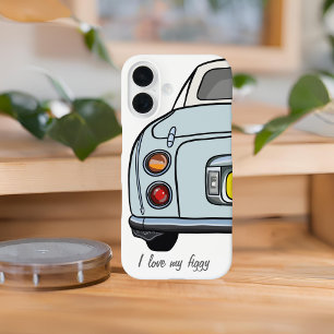 I love my figgy Pale Aqua Nissan Figaro iPhone 16 Case