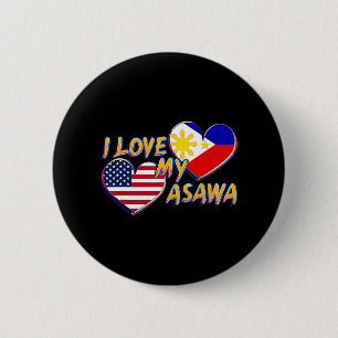 I Love My Filipina Wife American Filipino Asawa Pi 6 Cm Round Badge
