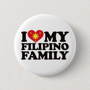 I Love My Filipino Family 6 Cm Round Badge