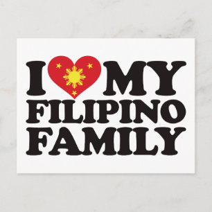 I Love My Filipino Family Postcard