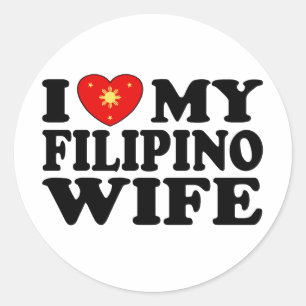 I Love My Filipino Wife Classic Round Sticker