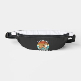 I Love My Finnegan Sheltie Retro Sunset Bum Bags