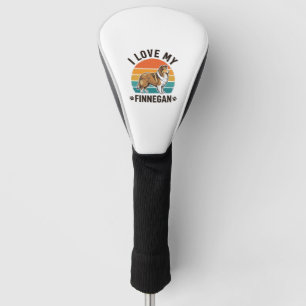 I Love My Finnegan Vintage Dog Name Shirt Design_1 Golf Head Cover