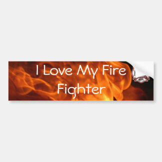 I Love My Fire Fighter Bumper Sticker