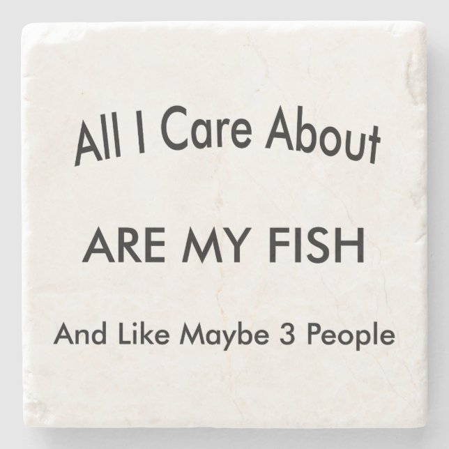 I Love My Fish Stone Coaster (Front)