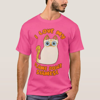 I Love My Flame Point Siamese Cat Cute Cartoon Kit T-Shirt