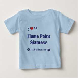 I Love My Flame Point Siamese (Male Cat) Baby T-Shirt