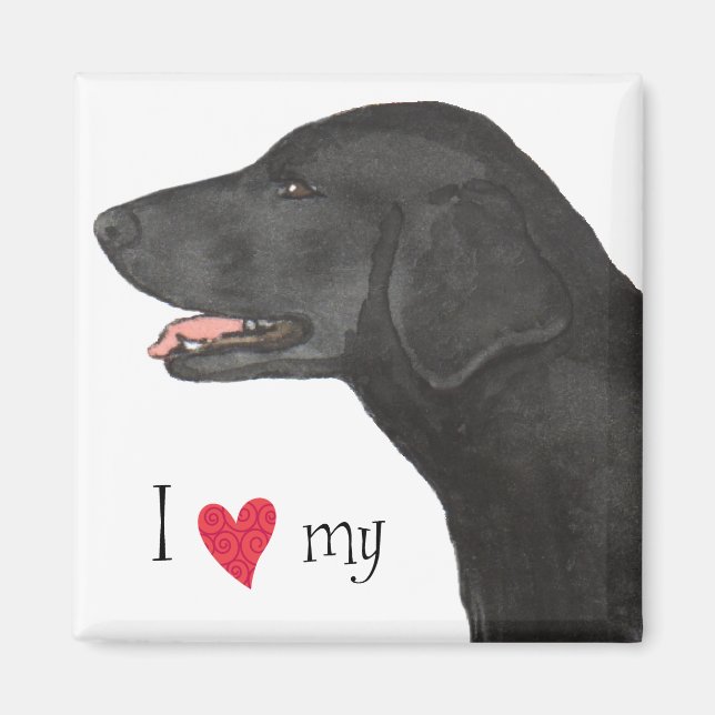 I Love my Flat-Coated Retriever Magnet (Front)