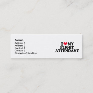 I love my Flight Attendant Mini Business Card