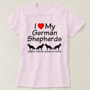 I Love My FOUR German Shepherds T-Shirt