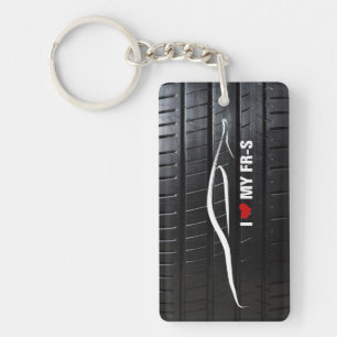 I Love My FR-S with tire tread Key Ring