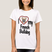 I Love My French Bulldog - Cute Heart Photo Frame