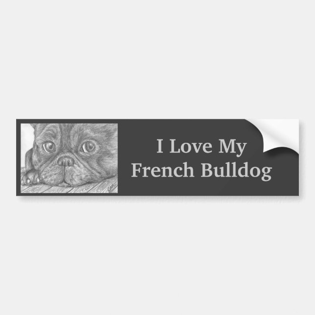"I Love My French Bulldog" Dog Bumpersticker Bumper Sticker (Front)