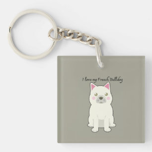 I Love my French Bulldog Key Ring