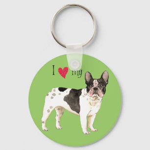 I Love my French Bulldog Key Ring