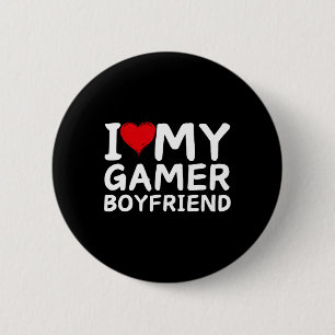 I Love My Gamer Boyfriend Heart Bf Video Games 6 Cm Round Badge
