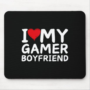 I Love My Gamer Boyfriend Heart Bf Video Games Mouse Pad