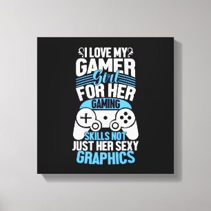 I Love My Gamer Girl Canvas Print