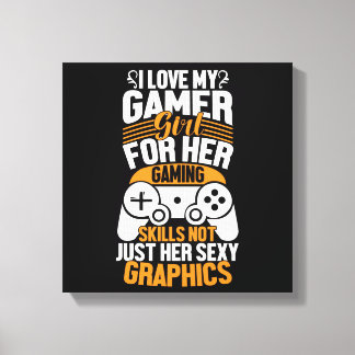 I Love My Gamer Girl Canvas Print