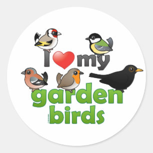 I Love My Garden Birds Classic Round Sticker