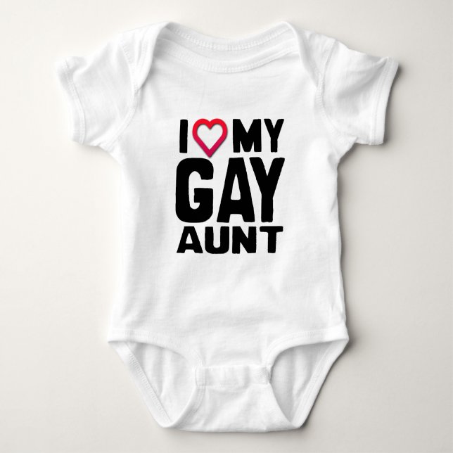 I LOVE MY GAY AUNT -.png Baby Bodysuit (Front)