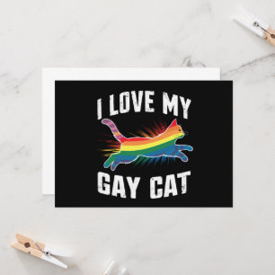 I Love My Gay Cat Funny Rainbow Pride Lgbt Invitation