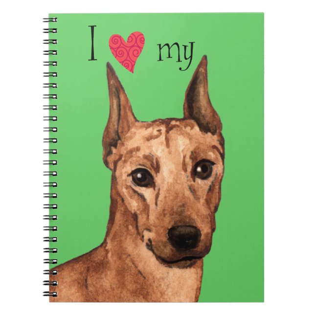 I Love my German Pinscher Notebook (Front)