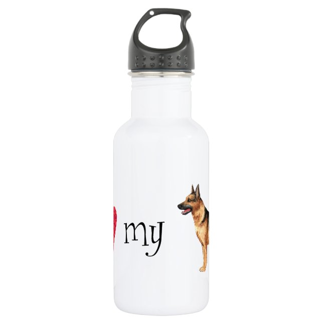 I Love my German Shepherd 532 Ml Water Bottle (Front)