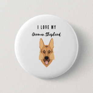 I Love My German Shepherd 6 Cm Round Badge