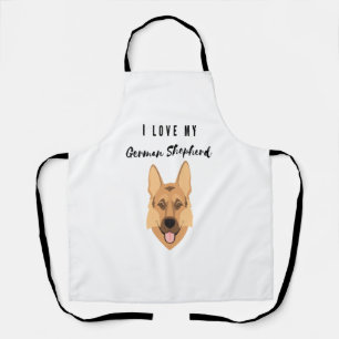 I Love My German Shepherd Apron