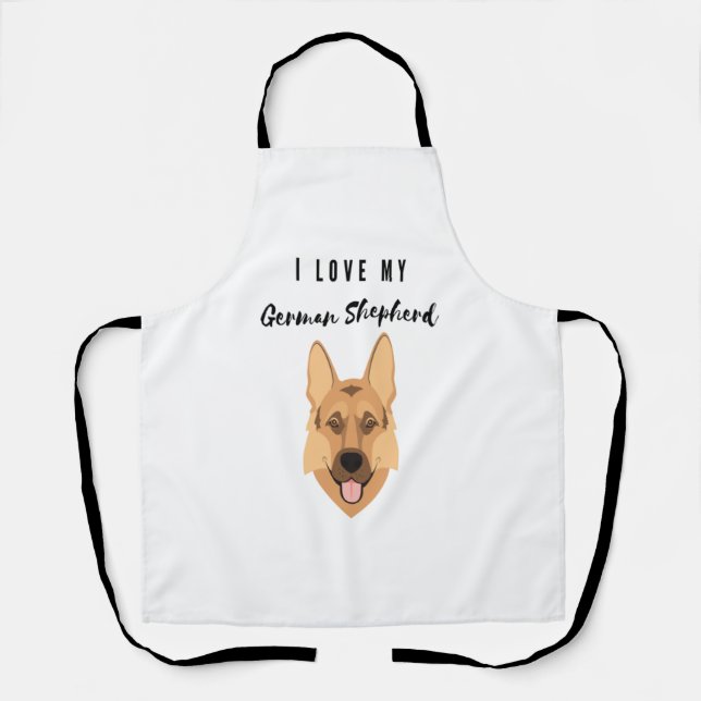 I Love My German Shepherd  Apron (Front)