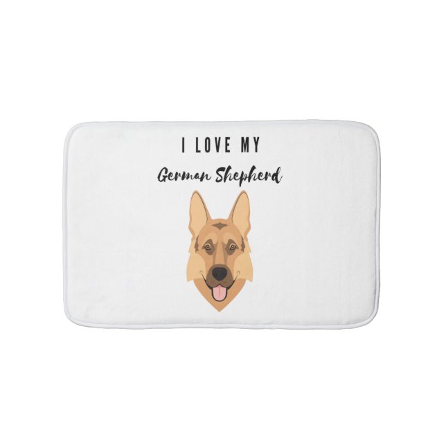 I Love My German Shepherd  Bath Mat (Front)