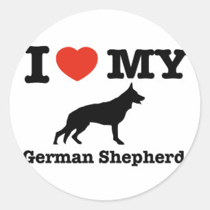 I love my German Shepherd Classic Round Sticker