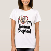 I Love My German Shepherd Cute Heart Photo Frame
