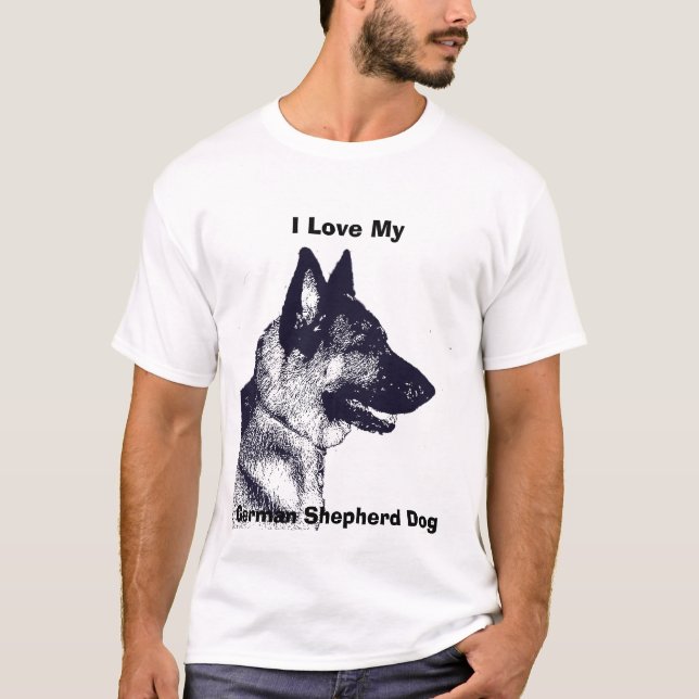 I Love My German Shepherd Dog T-Shirt (Front)