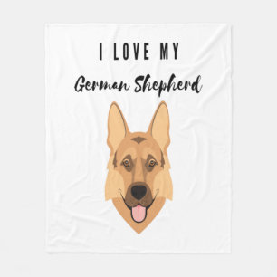 I Love My German Shepherd Fleece Blanket