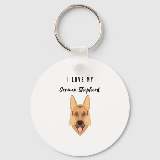 I Love My German Shepherd  Key Ring (Front)