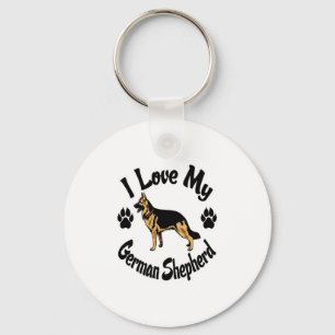 I Love My German Shepherd Key Ring