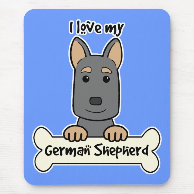 I Love My German Shepherd Mouse Pad (Front)
