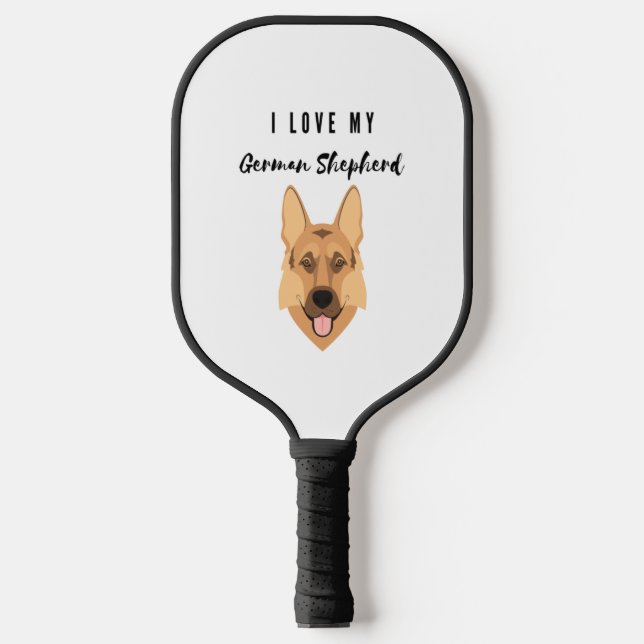 I Love My German Shepherd  Pickleball Paddle (Front)
